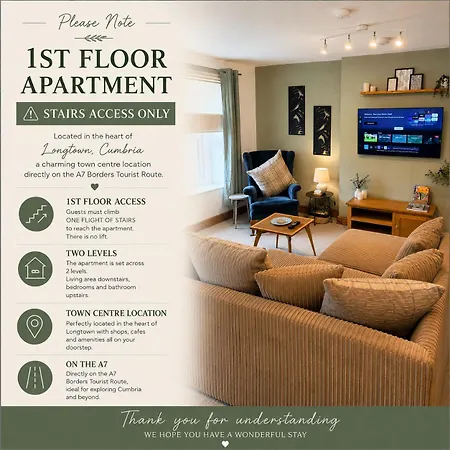 Solway Retreat, Cosy 2 Bed Flat, Sleeps 4 - M6 Jct45, A75, Gretna & Carlisle Апартаменты *